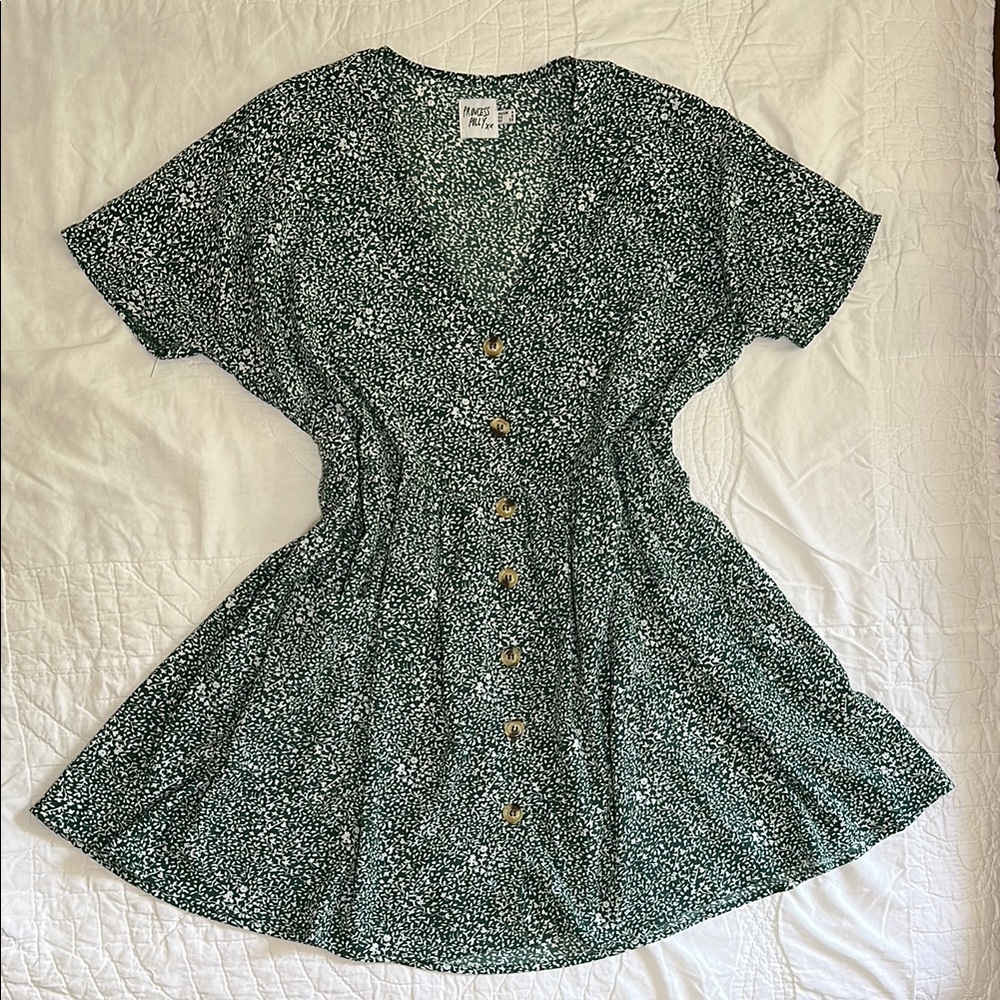 Princess Polly Forest Green Patterned Blouse